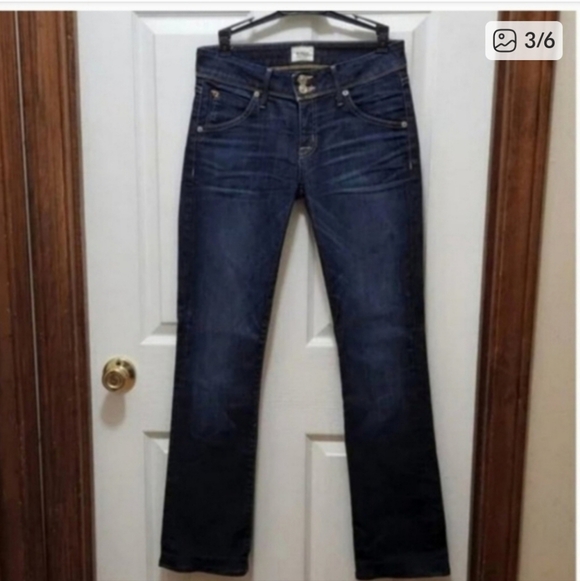 Hudson Jeans Denim - Hudson Signature Bootcut Low-rise Dark Wash Double button Womens SZ 27 EUC